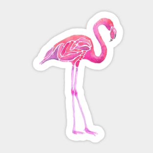 Flamingo Party on dark blue Sticker